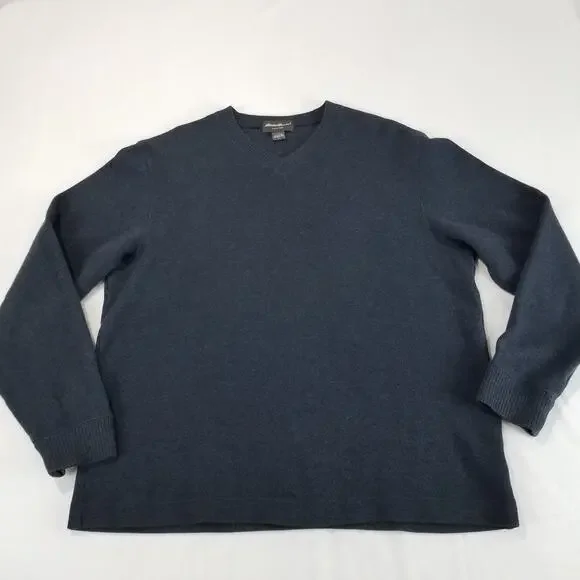 Eddie Bauer Sweater Mens Large V Neck Pullover Long Sleeve Grandpa Jumper